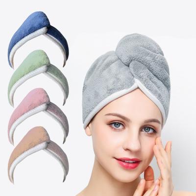 China 400gsm Coral Fleece Microfiber Turban Towel Quick Magic Drying for sale