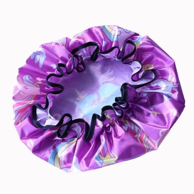 China Dauerhafter biologisch abbaubarer Terry Cloth Waterproof Shower Cap für Frauen zu verkaufen