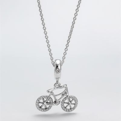 China Wholesale 925 Sterling Silver Gorgeous Bicycle Beads Necklace Pendant Necklace for sale