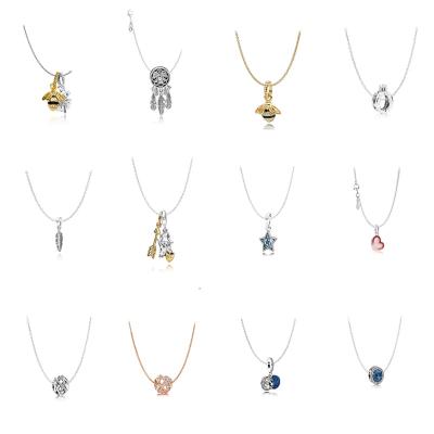 China Wholesale Silver Chain Necklace Anchor Set Factory Rose Sparkling Galaxy Pendant Necklace for sale