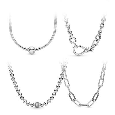 China Fashion Wholesale Silver Women's Hiphop Factory Necklace S925 Snake Bone Chain Beads Chain for sale