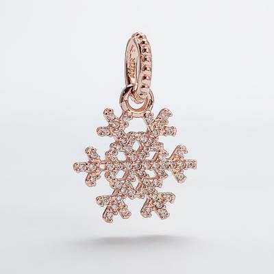 China Wholesale s925 Silver Rose Gold Pendant Snowflake Necklace Silver Pendant for sale