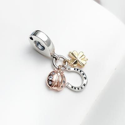 China 925 Sterling Silver Four Leaf Clover Ladybug Pendant 2019 New Horseshoe Pendant for sale