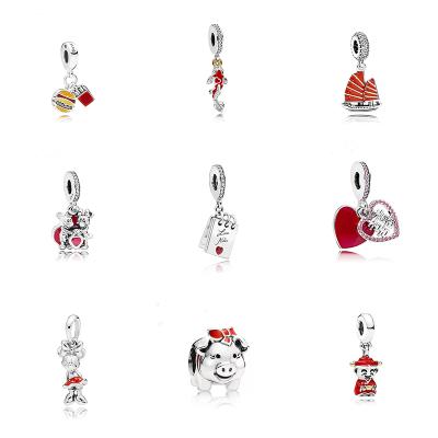 China Factory Wholesale 925 Sterling Silver Dangle Beads Shape Charm Custom Pendant for sale