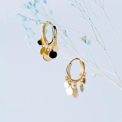 China Other fashion disc ear jewelry s925 female simple round small earrings female geometric cool jewelry G1747 for sale