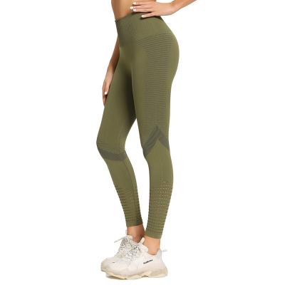 China EU Size Breathable Butt Lifting Women's High Waisted Workout Leggings With Seamless Air Hole Fitness Yoga Pants Leggings Best Selling for sale