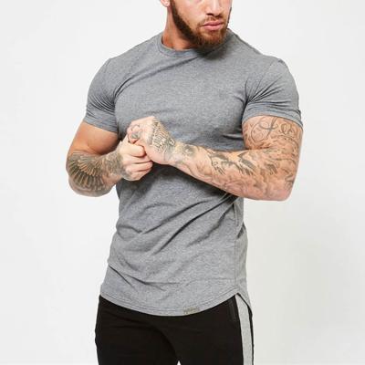 China OEM Breathable Man Gym T-shirt Shorts Sleeved Shirts Cotton Spandex Custom Fabric for sale