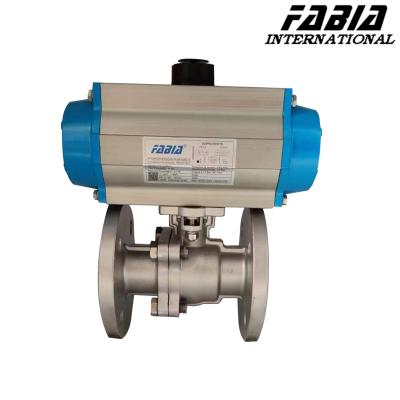 China Pneumatic 2 Way Ball Valve Flange Two Way Ball Valve Pneumatic Ball Valve for sale