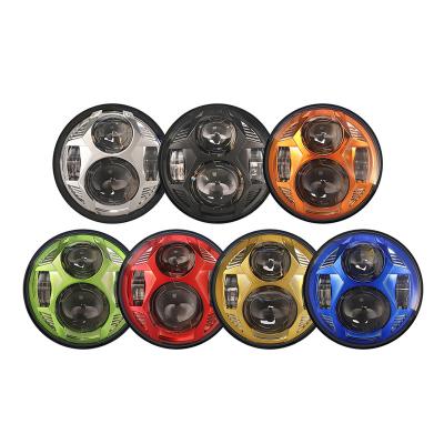 China Aluminum Used For Harley Indian Changed Spider Man Colorful LED Headlights Sliding Soft Tail 883 7 Inch Color Headlights for sale