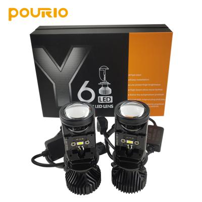 China Pourio New Arrival Mini Projector Headlight Y6 90W 9000LM LED Bi H4 Y6 LED Headlight for sale