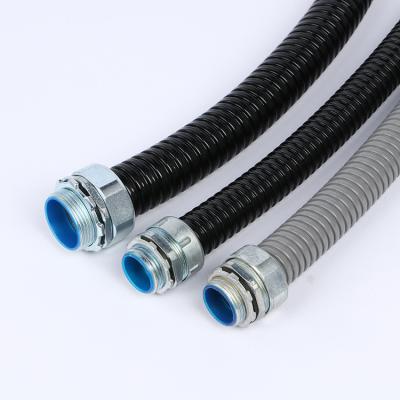 China Widely Used Galvanized Steel Waterproof Coated Corrugated Electrical Cable Wire Protection Flexible Pipe 3/8 PVC Coated Flexible Conduit Steel Tube for sale