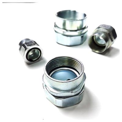 China Connector 1-1/4 Size Waterproof Electrical Metal Zinc Die Cast Hex Male Flexible Conduit Male Dpj Connector for sale