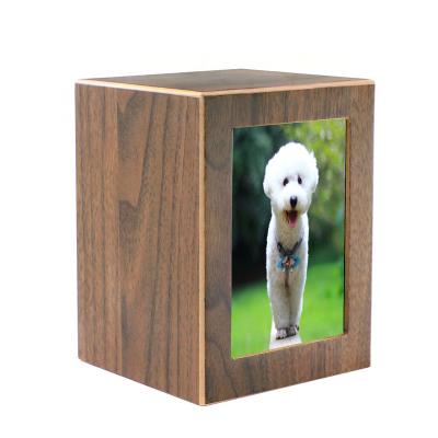 China Wholesale Large Wooden Pet Urn Cat Dog Coffin Wood Animal Urn Wood Cremation For Pet for sale