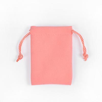 China Elelgent Wholesale Free Sample Custom Made Small Multifunction Pink Jewelry Bag Drawstring Velvet Jewelry Bag for sale