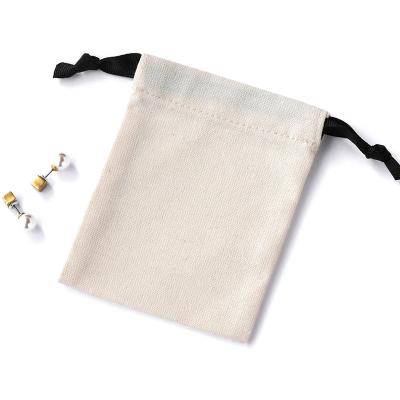 China 2022 Beige Medium Elelgent Jewelry Packaging 8*10 cm Cotton Canvas Drawstring Pouch Gift Jewelry Packaging Bags for sale