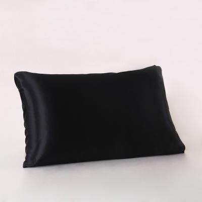 China 2022 Wholesale 2022 Shiny Mulberry Black Travel Hot Selling Silk Pillowcase Anti Dust Mites for sale