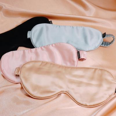 China Custom Super Soft Soft Luxury Blindfold Travel Silk Eye Mask Anti-Puffiness For Sleeping Night for sale