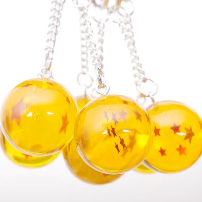 China Other Hot Sale 7pcs/set 2.7cm Dragon Ball Crystal Ball Key Chain Toy Anime Surrounding GOKU 7 Dragon Ball Resin Craft Key Chain Set for sale