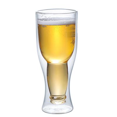 China 360ml 500ml Home Party Beer Drinks Beer Cup Creative Luxury Cold Glass Bottle Shape Beer Mug for sale