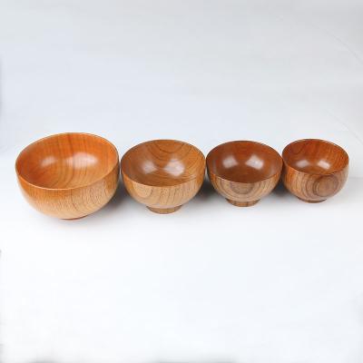 China Amazon Viable Hot Selling High Quality Kitchen Kid Heat Insulation Bowl Rice Fruit Salad Wooden Bowl for sale