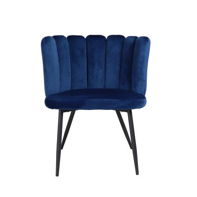 China Modern Blue Velvet Adjustable Restaurant Chairs (Height) Dining Chair Dining Room With Powder Coating Legs for sale