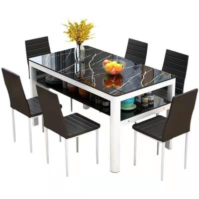 China Luxury Dining Table And 6 Chair Restaurant Foldable Multifunctional Marble Table Chair for sale