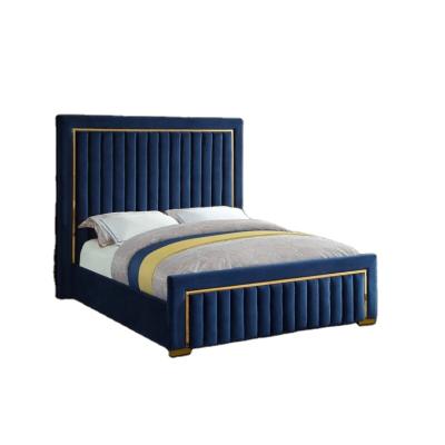 China Other Made In China Customized Fabric Velvet Home Upholstered Platform Bed For Bedroom for sale