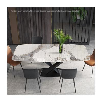 China Other Rectangular Dining Tables And Chairs Small Family Set Modern Marble Dining Table for sale