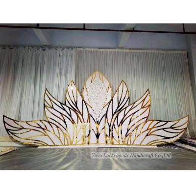 China BJ210511-38 European Event Furniture Stage PVC Flower Shape Wall Decorations Wedding Backdrop for sale