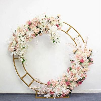 China Artificial flowers silk china LFB1603-12 customized emulation round shape flower arranging garland for stage backdrop decoration for sale