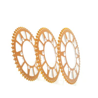 China Motorcycle Transmission Factory Supply Gold Anodized Clean Oxidation Self Polishing Motorcycle Sprockets for sale