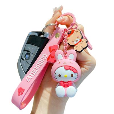 China Cool Fashion Teddy Bear Keychain 3d Cartoon Bear Key Chain Wholesale Fashionable Car Small Bag Key Chain Pendant for sale