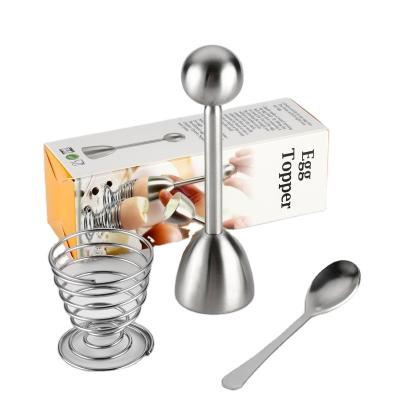 China Sustainable Complete 304 Stainless Steel Soft Boiled Egg Tool Kit Egg Opener for sale