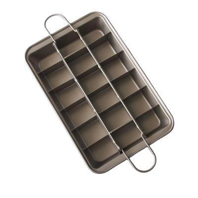 China 18-Cavity Place Blondie Non-Stick Viable Non-Stick Bread Pan Brownie Pan For Oven Baking for sale