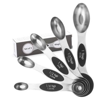 China Best Viable Selling Cooking Measuring Tools Stainless Steel Metal Measure Cup Spoon Set of 5 for sale