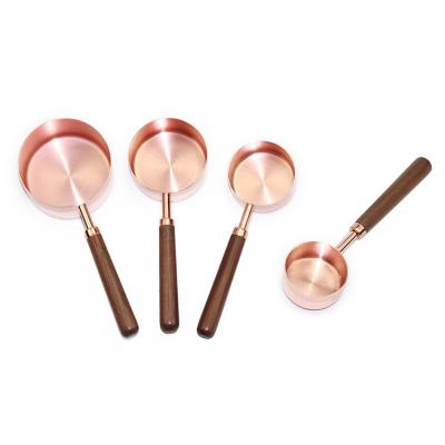 China 4PCS /8 PCS Rose Gold Stainless Steel Graduated Measuring Cup Viable Spoon For Cooking for sale