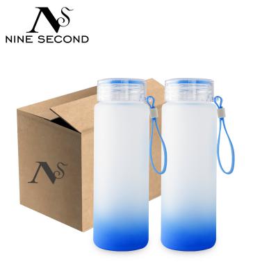 China Custom Sustainable Frosted Reusable Frosted Luxury Custom Aluminum Thermos Drinking Bottle Sustainable Gradient Eco Friendly for sale