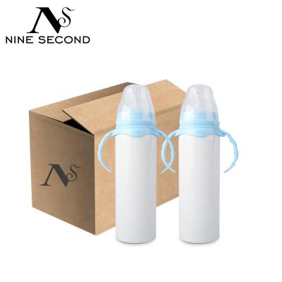 China RTS Viable Ready To Ship Stainless Steel Baby Bottle Blanks Sublimation 8oz Baby Toddler Sippy Bottle For Sublimation for sale