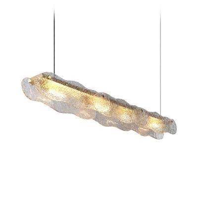 China Nordic post modern single copper led droplight bar hammer linear glass modern chandelier pendant lighting for sale