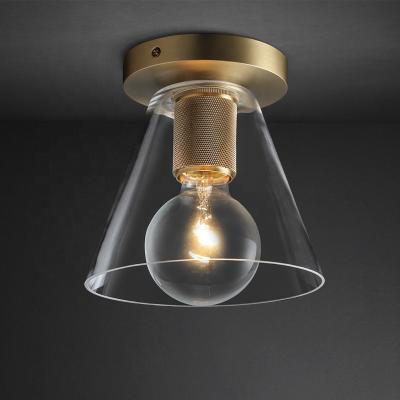 China LED Copper Outdoor Mounted Ceiling Lights, Hong Kong Design Bedroom Living Room Home Lighting, Solid Copper Dome Lights for sale