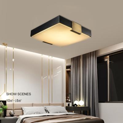 China Post-modern luxury modern home decorative glass copper brass indoor lamp LED ceiling lamp hotel ceiling decoration for sale