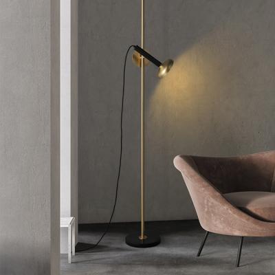 China Northern Europe Bedroom Guest Room Contemporary Brass Marble Decorative Stand Led Floor Lamp for sale