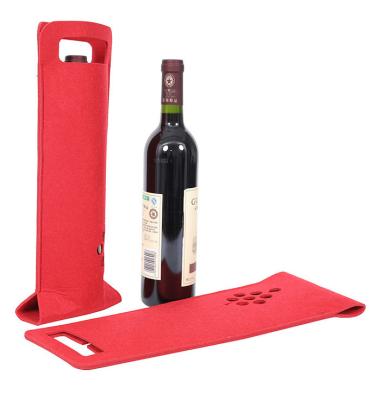 China Environmental Protection China Supplier Wholesale/Concise Fashion and Fashion Red Felt Wine Bag for Packing Red Wine for sale