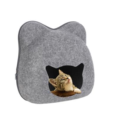 China Wholesale Price Breathable Customizable Windproof House Shape Felt Pet Bed for sale