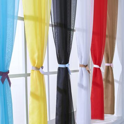 China 100% pure white curtain fabric in living room blackout curtain fabric polyester window curtain cheap sheer indoor blind wholesale voile for sale