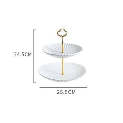 China Ceramic 10 Inch 2 Tiers 8 Inchtiered Stand Cupcake Stand Cake Stand White To Wedding for sale