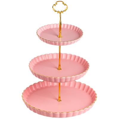 China Viable fast production non-stick 3 rows cake stand dessert stand cake stand set for wholesale for sale