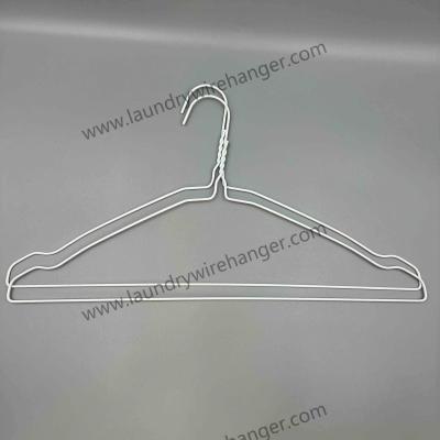 中国 16-inch Powder Coated White Laundry Wire Hanger for Dry Cleaners, 1.9mm Diameter 販売のため