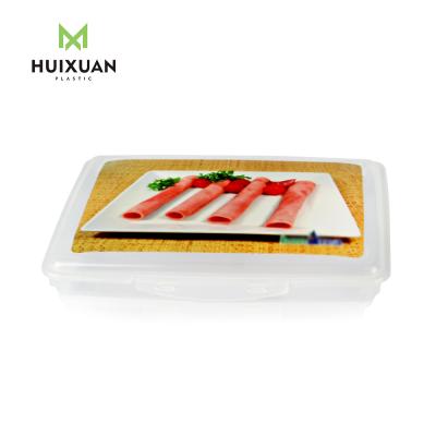 China Freshness Preservation Rectangular Plastic Bacon Box Food Container With Lock for sale