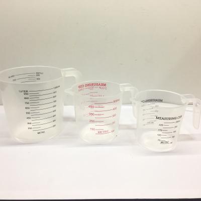 China 3 viable high quality pieces of plastic measuring cup for sale